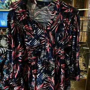 Satin blouse colorful print